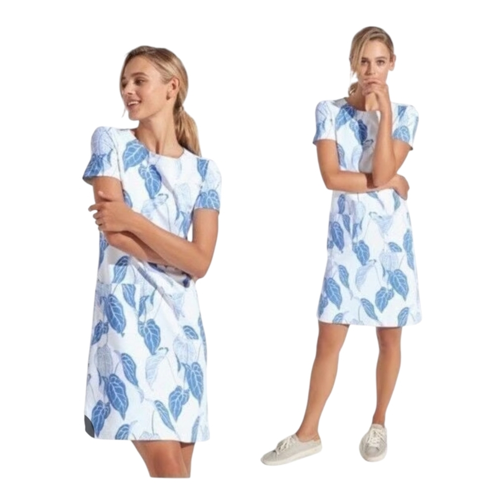 Persifor Dress Women Size S Carter Cornflower Caladium Print